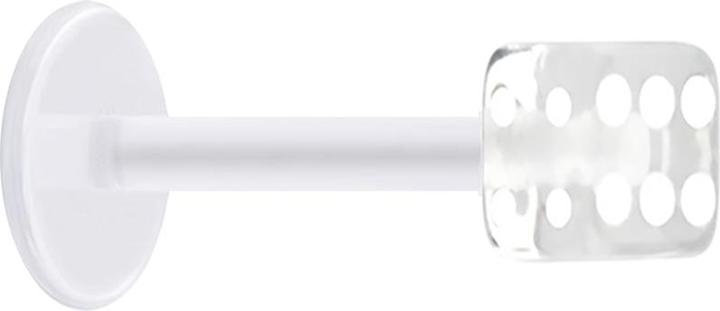 Produktbild Star Piercing Micro Labret transparent mit Würfel transparent (Acryl, ohne Messing, Bioflex)