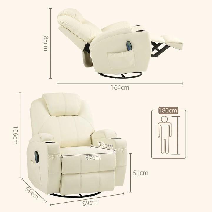 Image du produit Swisshandel24 Fauteuil de relaxation Fonction de massage Fonction de couchage électrique, Fonction de