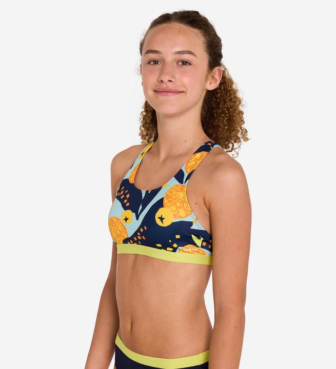 Produktbild Nabaiji Sportbikini Oberteil Mädchen - 100 Vega Hotu orange/grün (140)