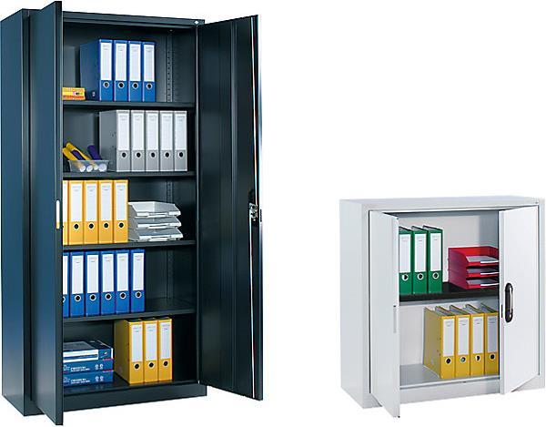 Image du produit C+P Armoire en acier avec portes battantes (100 x 42 x 198 cm)