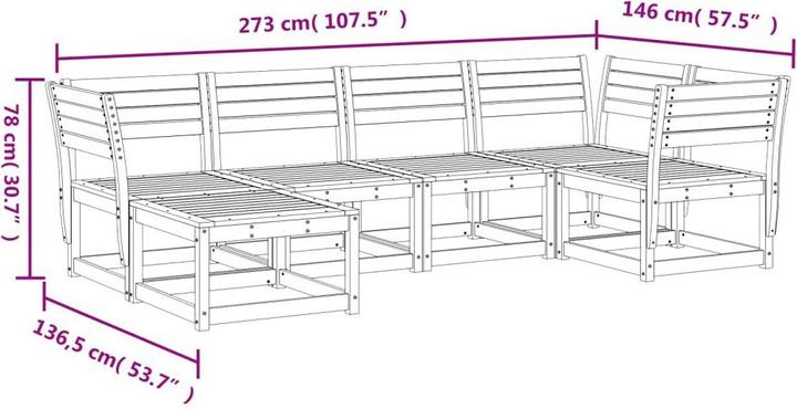 Produktbild VidaXL 6-tlg. Garten-Sofagarnitur Imprägniert