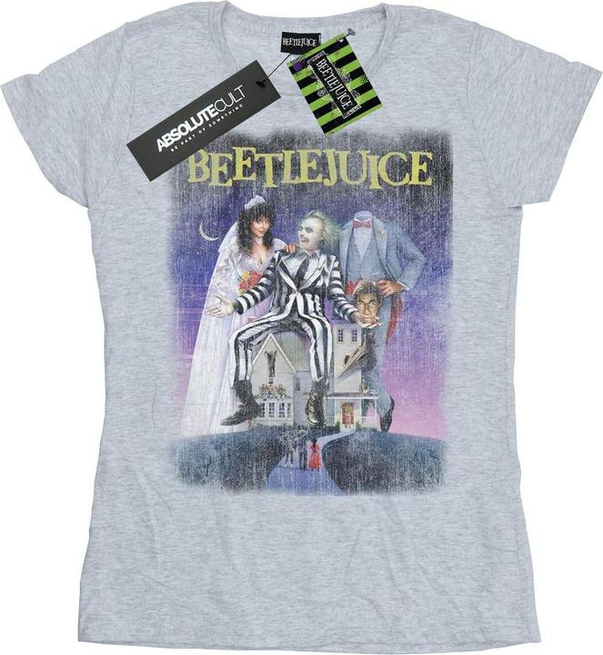 Beetlejuice Distressed Poster TShirt aus Baumwolle