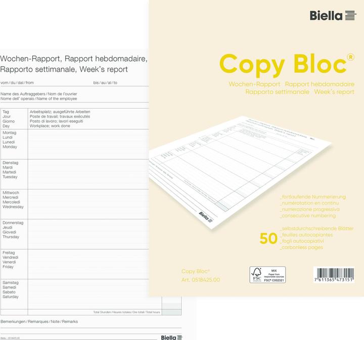 Immagine prodotto Biella Libretti copiativi senza carta carbone (50 x)