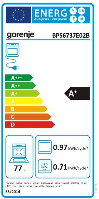 Etichetta energetica Gorenje BPS 6737 E02B