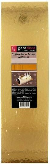 Produktbild Patisdécor Holzscheitsohle aus goldener Pappe - 29cm (5St.)