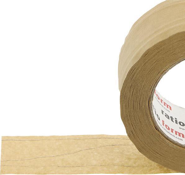Actual product image kaiserkraft E-Commerce packaging tape, with natural fibres, terra, 5 fibres, pack of 6 x 50 (75 mm)