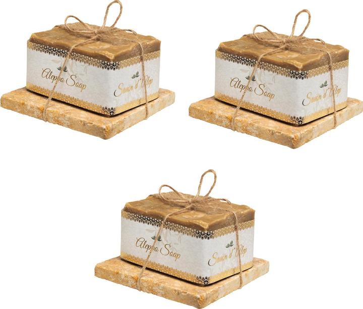 Immagine prodotto Natura Punto Set di 3 Sapone di Aleppo reale (Sapone duro)