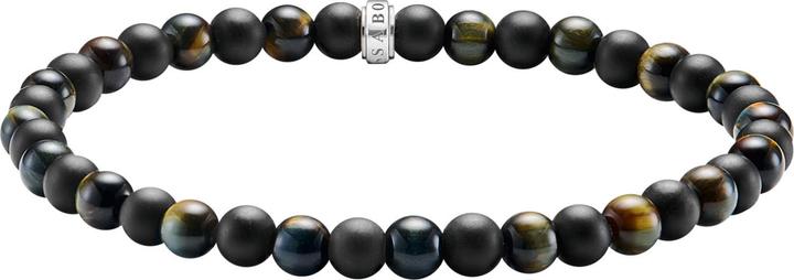 Actual product image Thomas Sabo Talisman bracelet with obsidian and tiger's eye (17 cm, Blackened, Recycled 925 silver)
