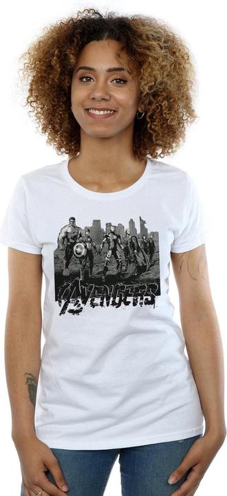 Actual product image Womens/Ladies Avengers Mono Team Art Cotton T-Shirt (XXL)