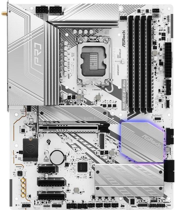 Actual product image AsRock Z890 Pro RS WiFi White Intel DDR5 S1851 (LGA 1851, Intel Z890, ATX)