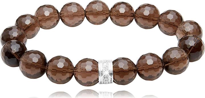 Immagine prodotto Leyda Bracciale in quarzo fumé con zirconi (Argento 925, Pietra, pietra sintetica)