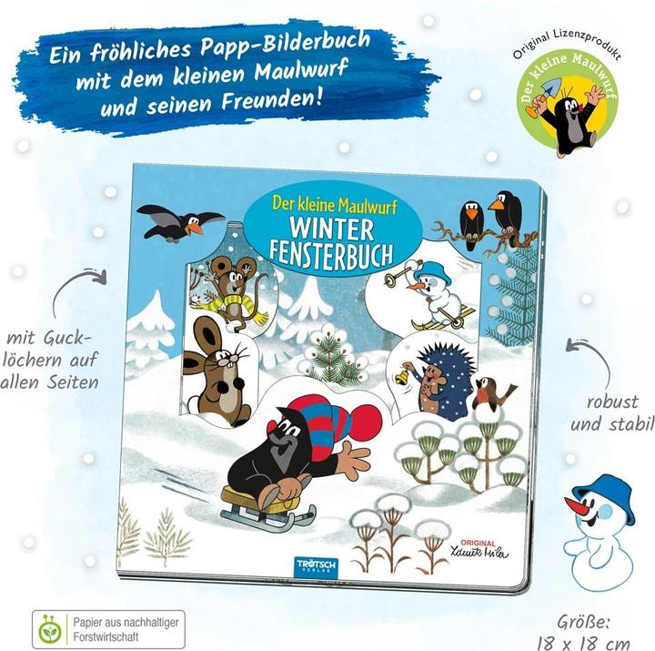 Produktbild Der kleine Maulwurf Winter-Fensterbuch (Deutsch, Zdenek Miler, Trötsch Verlag, 2023)