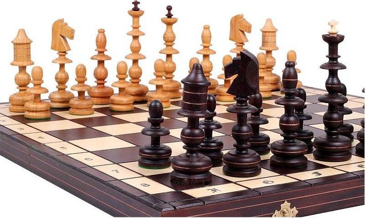 Image du produit Holzecke Échiquier et pièces d'échecs incrustés de cuivre