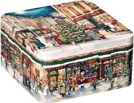 Actual product image Gawol Xmas Shopping square biscuit tin 15x15x7.5 cm