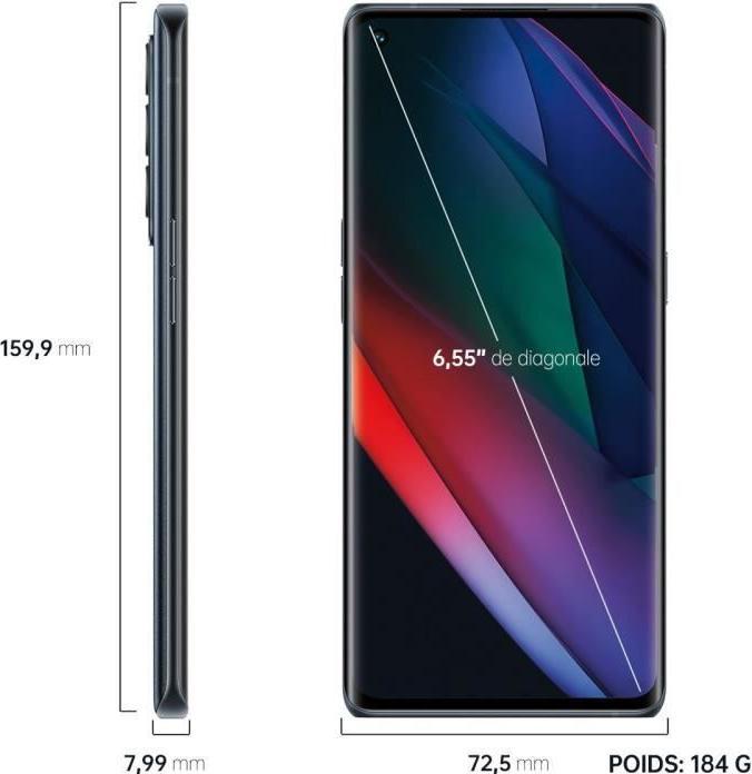 Actual product image OPPO Find X3 Neo (256 GB, Starlight Black, 6.50", Dual SIM, 50 Mpx, 5G)