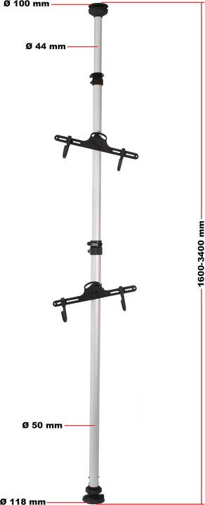 Immagine prodotto Wiltec Portabici telescopico 2 biciclette 160-340cm 40kg sistema di sospensione stand