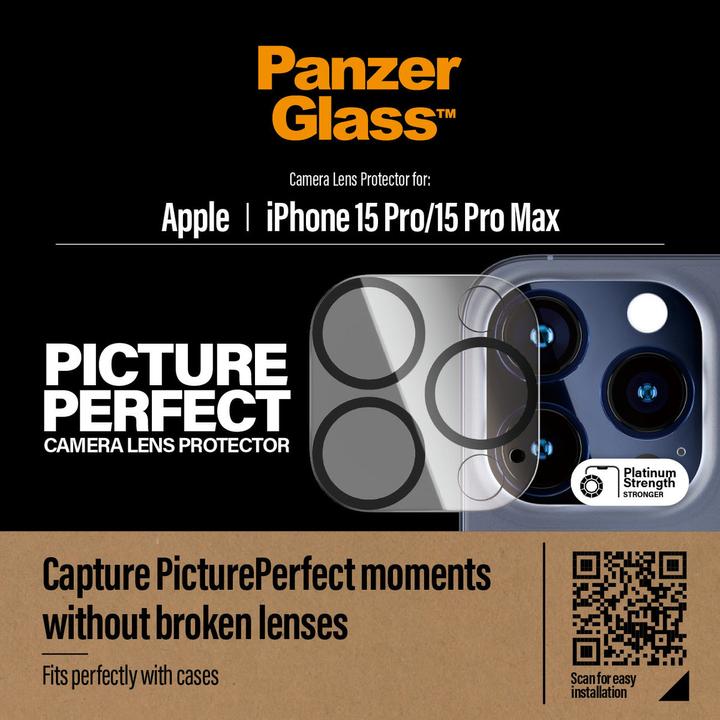 Actual product image PanzerGlass PicturePerfect Camera Lens Protector iPhone 15 Pro & Pro Max (1 Piece, Apple iPhone 15 Pro Max, Apple iPhone 15 Pro)
