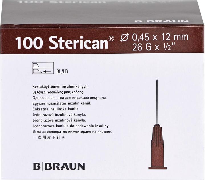 Actual product image B.Braun Needle 26G 0.45 x 12mm brown Luer, 100 pieces