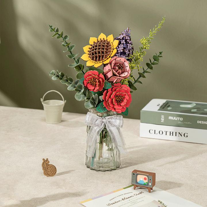Image du produit Robotime Tournesol - Fleur en bois en kit