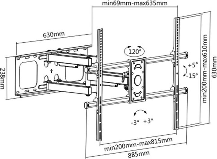 Produktbild Rs Pro 1418312 (Wand, 90", 50 kg)