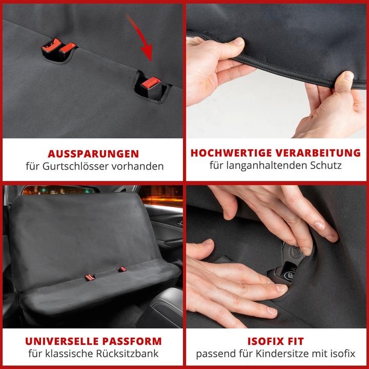 Produktbild Walser PKW Sitzauflage Neopren, Auto-Sitzaufleger für Rücksitzbank, schwarz