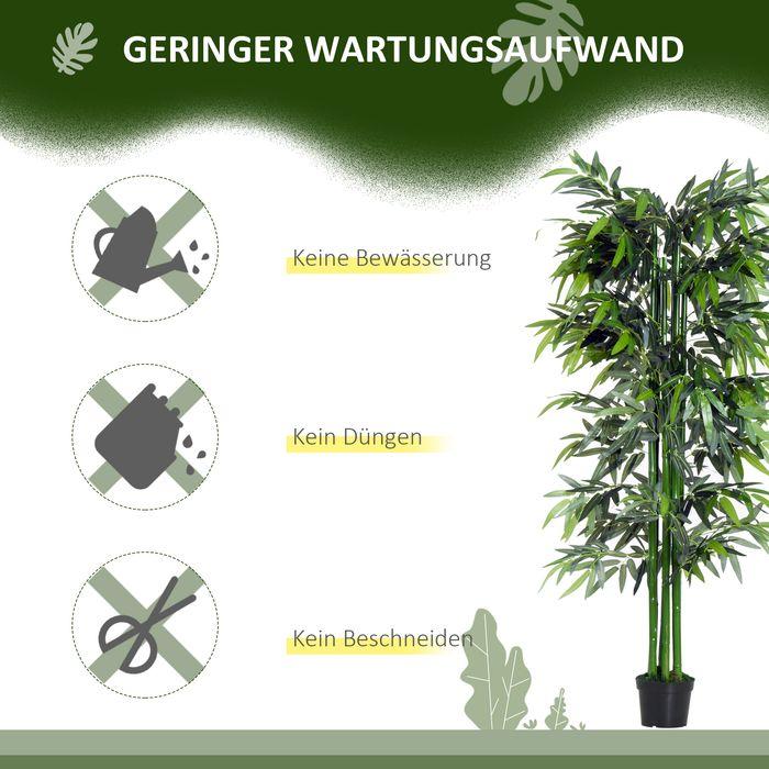 Produktbild Swisshandel24 Künstliche Pflanze, 180 cm Kunstpflanze, Künstlicher Bambusbaum, Kunstbaum mit Übertopf, Zimmerpflan (180 cm)