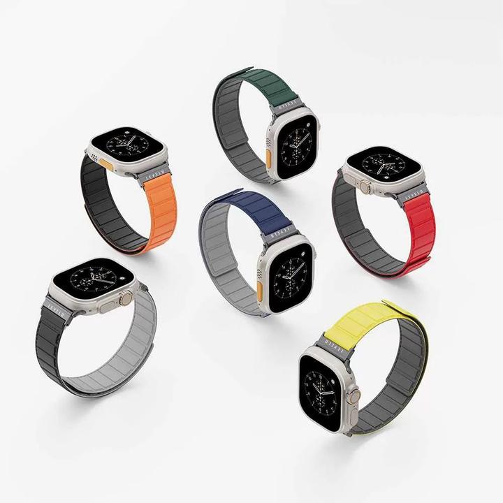 Actual product image Levelo Magnetic Roating Band Vogue for Apple Watch 45/44/42MM (44 mm, 45 mm, 42 mm, Silicone)
