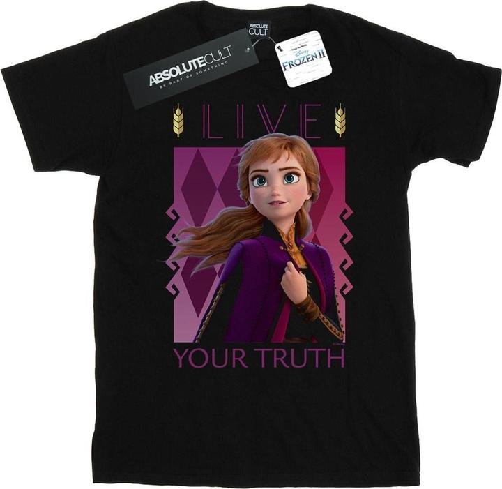 Actual product image Disney Womens/Ladies Frozen 2 Anna Live Your Truth Cotton Boyfriend T-Shirt (4XL)