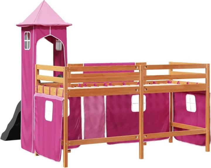 Image du produit VidaXL Lit superposé pour enfant avec tour Rose (90 x 200 cm)