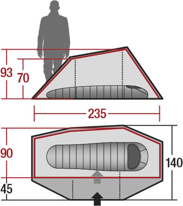 Image du produit Wechsel Ligne Aurora 1 Travel (Tente tunnel, 2.40 kg, 1 personne)