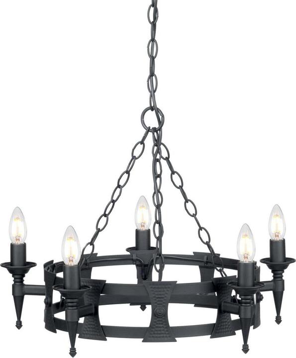 Actual product image Elstead Lighting Saxon chandelier E14 5-fold black, Made in UK (60 cm)