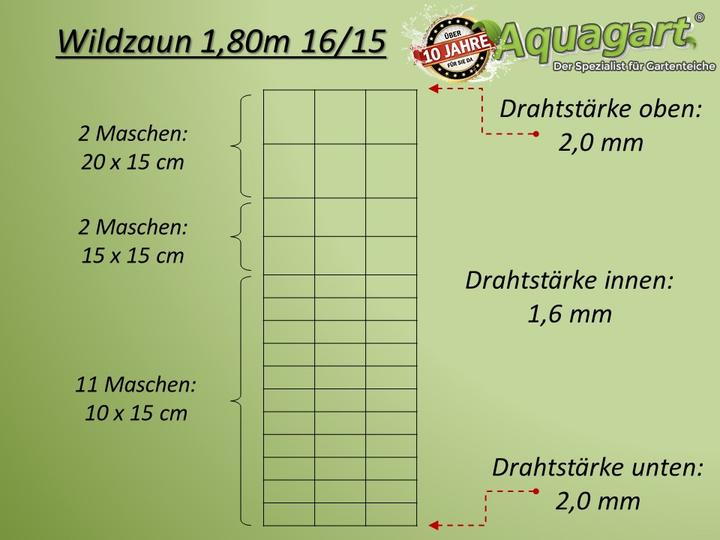 Produktbild Aquagart 500m Wildzaun Forstzaun Weidezaun Drahtzaun Knotengeflecht 180/16/15