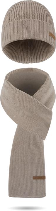 Image du produit Normani Ensemble d'hiver en laine mérinos écharpe et bonnet lisse Yuma - 9115