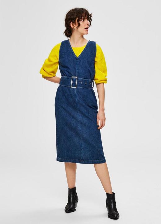 Image du produit Selected Femme Robe en denim avec ceinture à la taille (38)