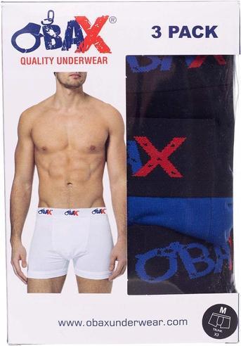 Produktbild Obax Herren-Boxer-Unterwäsche 3p Schwarz/Blau L (L)