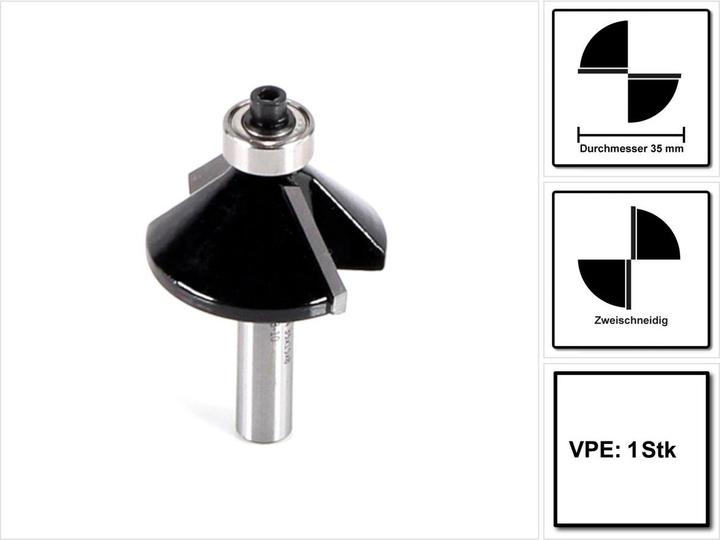 Produktbild Bosch Professional Zubehör Fasefräser, 8 mm, B 11 mm, L 15 mm, G 56 mm, 45°