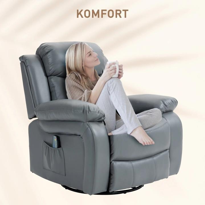 Immagine prodotto Swisshandel24 poltrona TV elettrica, con funzione massaggio, girevole a 360°, con 8 teste vibranti, funzione