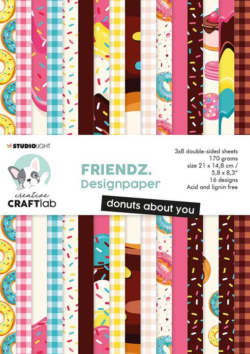 Image du produit art by marlene Papier à dessin "Donuts about you" Friendz (16 g/m²)