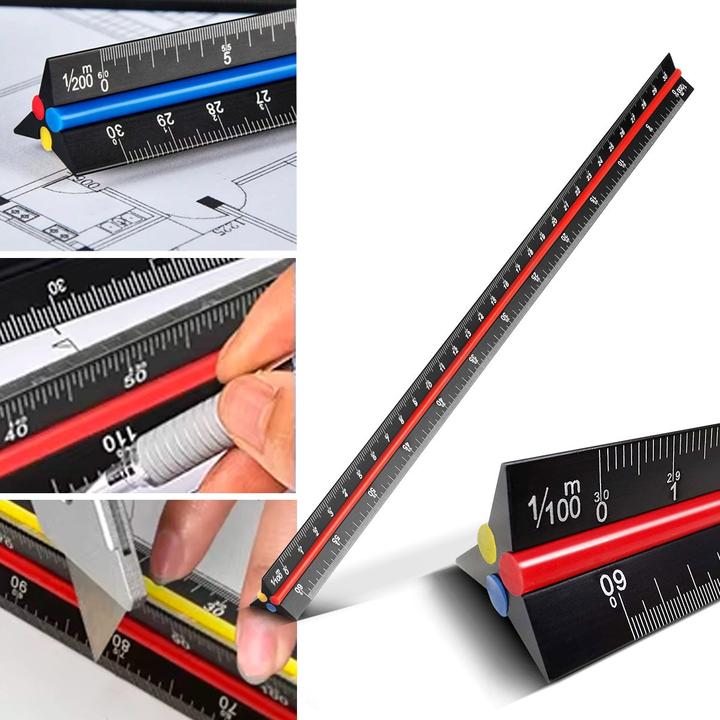 Actual product image Stahlwerk Ruler set with multi-angle measuring ruler, triangular ruler, angle triangle (300 mm)