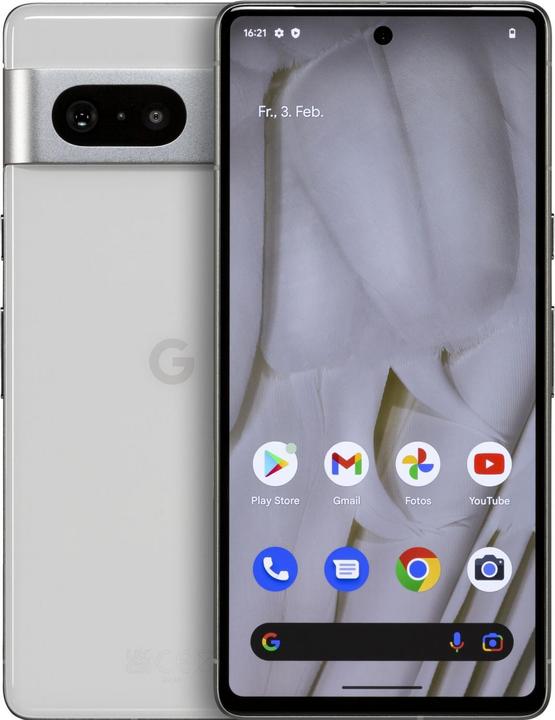 Produktbild Google Pixel 7 (128 GB, Snow, 6.30", SIM + eSIM, 50 Mpx, 5G)
