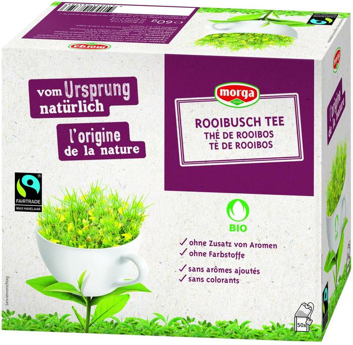 Morga Sachet de thé biologique Fairtrade Rooibos 50 pièces (140 g)