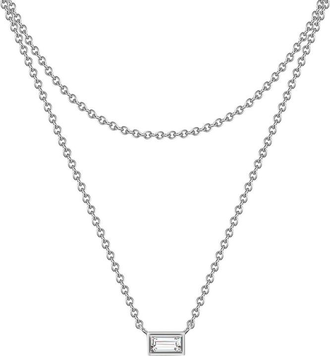 Immagine prodotto Glanzstücke München Catena da donna in argento Sterling Zirconia 42,0/36,0 cm + 5,0 cm di estensione - 29910 (Argento)