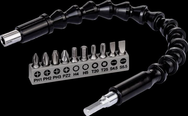 Produktbild Bosch Professional Zubehör 11 Stk. flexible Verlängerung aus Kunststoff SDB (Kreuz Phillips PH M1, Kreuz Phillips PH M2, Kreuz Phillips PH M3, Kreuz Pozidriv PZ M2, Innensechsrund TX M20, Innensechsrund TX M25, Sechskant (hexagonal) M4, Sechskant (hexagonal) M5)