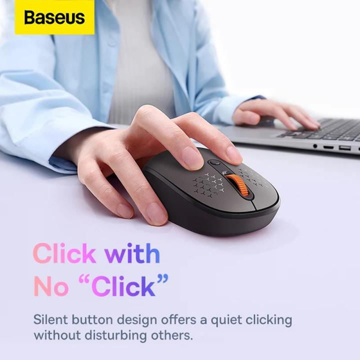 Actual product image Baseus Wireless Mouse F01B Tri-Mode 2.4 G BT5.0 1600 DPI (pink) (Wireless)
