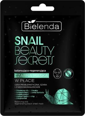 Produktbild Bielenda Snail Beauty Secrets Ausgleichende und regenerierende schwarze Gesichtsmaske