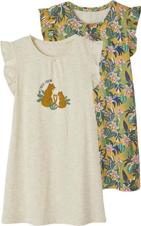 Image du produit Vertbaudet Lot de 2 chemises de nuit fille imprimé jungle (86)