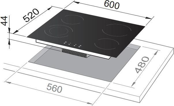 Produktbild De'Longhi De?Longhi PVC 61 FK Schwarz Einbaukochfeld 60 cm Versiegelte Platte 4 Herd(e)