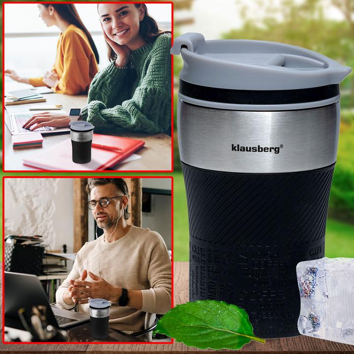 Actual product image Klausberg Set of 4 double-walled thermo mugs, 280ml, black (0.28 l)