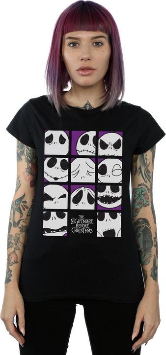 Immagine prodotto Disney Nightmare Before Christmas Many Faces Of Jack Squares Maglietta Donna (XL)