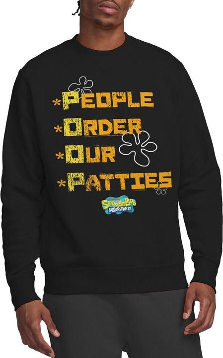 Actual product image Spongebob Squarepants Unisex Adult People Order Our Patties Sweatshirt (L)